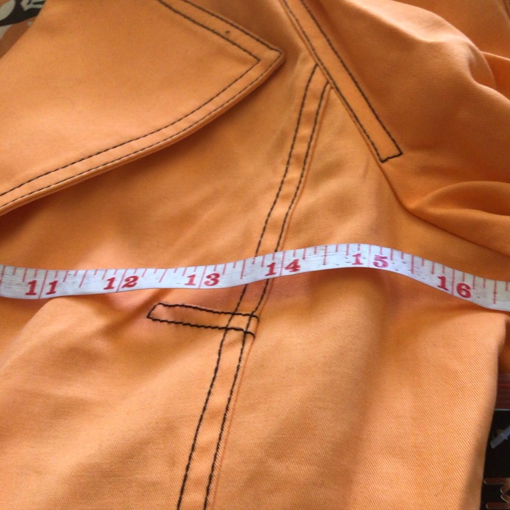 🎉Host Pick🎉⬇️Price Dropped ⬇️🔥Orange  trench coat petite sizing - Picture 3 of 4
